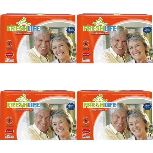 Fresh Life Belbantlı Hasta Bezi Islaklık Göstergeli XL 30 Adet 4 lü ürün görseli 1