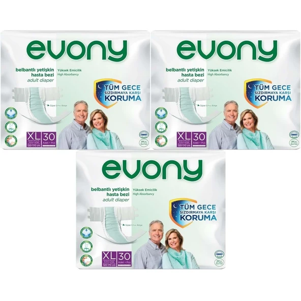 Evony Belbantlı Hasta Bezi 30lu XLarge - 3 Adet ürün görseli 1