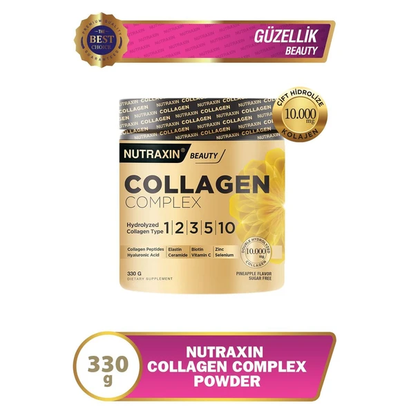 Nutraxin Collagen Complex 1 2 3 5 10 Collagen Tip Aromasız Toz 330 gr ürün görseli 1