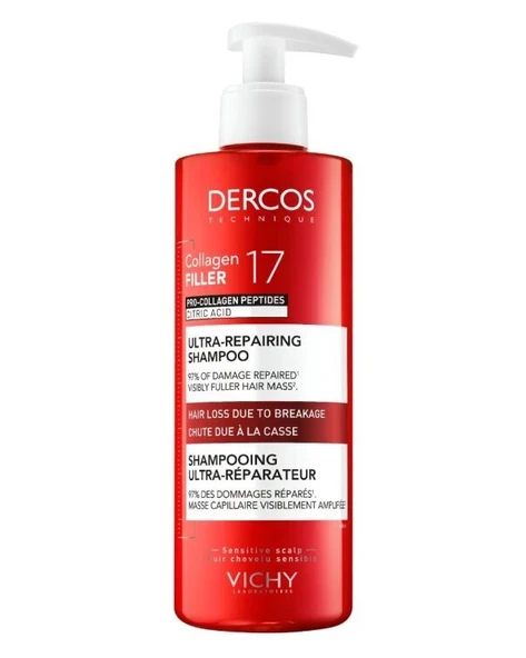 Vichy Dercos Collagen 17 Filler Tüm Saç Tipleri İçin Şampuan 400 ml ürün görseli 1