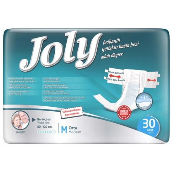 Joly Belbantlı Yetişkin Hasta Bezi Medium 30 Adet ürün görseli 1