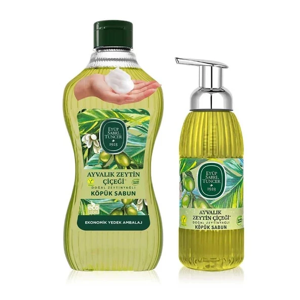 Eyüp Sabri TuncerAyvalık Zeytin Çiçeği Doğal Zeytinyağlı Köpük Sabun 1.5 lt + 500 ml - Lansman Set ürün görseli 1