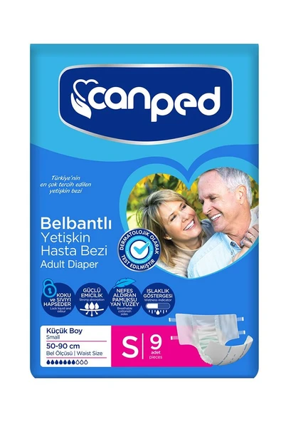Canped Yetişkin Hasta Bezi BelBantlı Küçük Boy SMALL 9 Adet ürün görseli 1