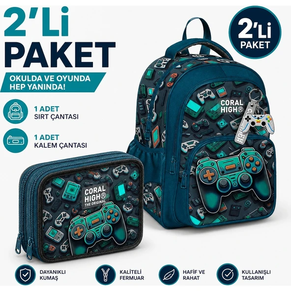 Coral High Nefti Gamer Sırt Çantası 14423+ Kalemlik 11155 ürün görseli 1