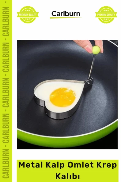 Özel Üretim Yanmaz Yapışmaz Çelik Kahvaltı Sunum Şekilli Mutfak Gereçleri Metal Kalp Omlet Krep Kalı ürün görseli 1