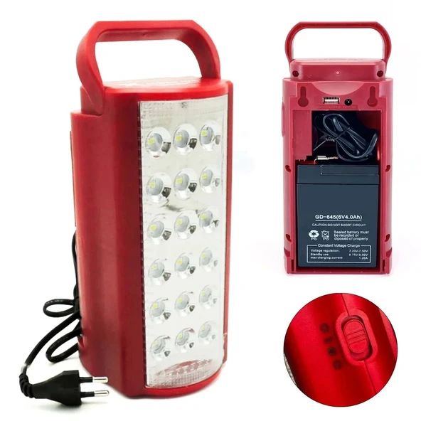 24 Büyük Ledli 80 Saat Yanan Powerbank Özellikli Akülü Led Işıldak ürün görseli 1