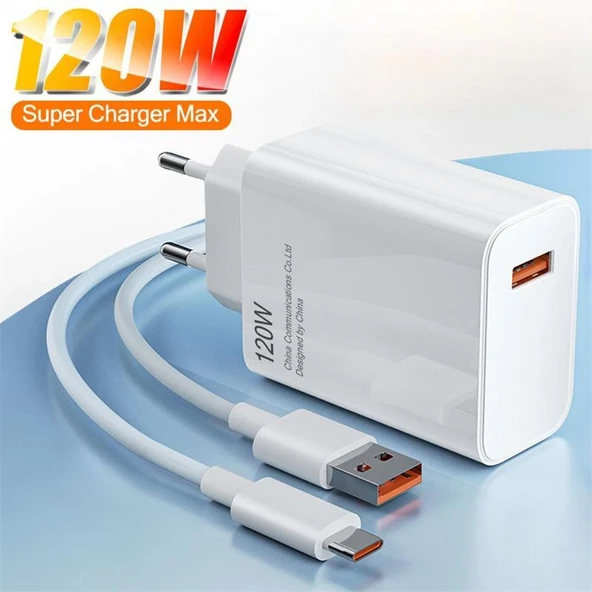 120w Turbo Saniye Göstergeli Hızlı Şarj Aleti Adaptör Kablo Set (markasiz) ürün görseli 1