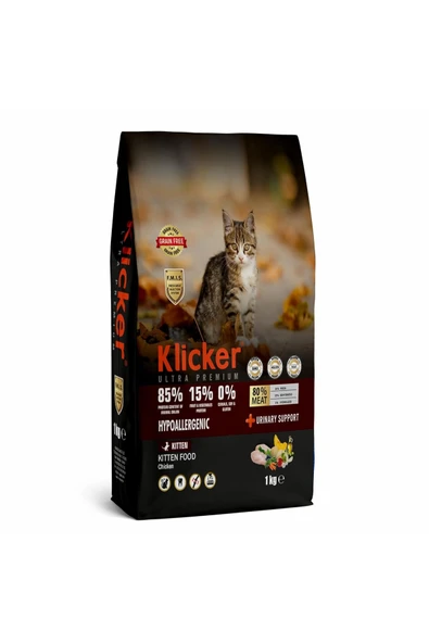 Braventa Collection Klicker Tahılsız Yavru Kedi Maması Tavuklu 1Kg ürün görseli 1