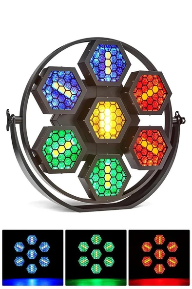Quenlite QD-950 DMX 7x50W Sahne Disko Işık RETRO 7 Gözlü Led Boyama Efekti RGBW ürün görseli 1