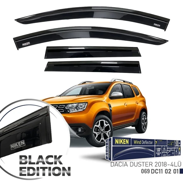Niken Dacia Duster Cam Rüzgarlığı Siyah Kromlu 4'Lü 2018+ Sonrası Uyumlu ürün görseli 1