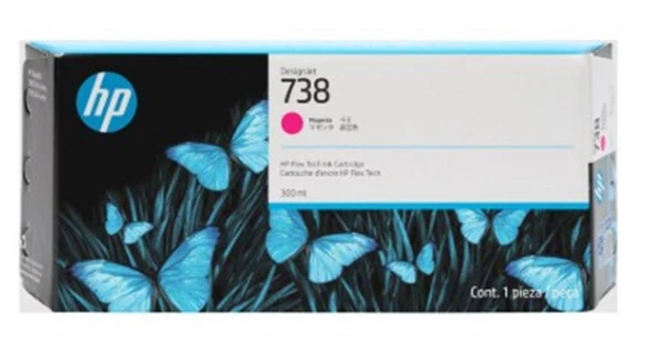 HP 738 Magenta Kırmızı 300ML Plotter Kartuşu 676M7A ürün görseli 1