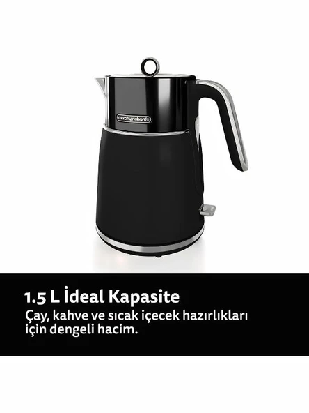 Morphy Richards Signature 1,5 Lt. Siyah Kettle - Resim 3
