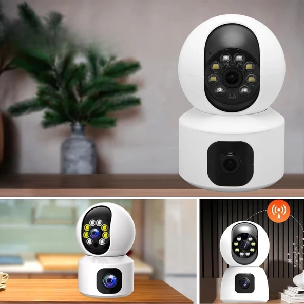 Çift Kameralı Wifi Bağlantılı Gece Görüşlü Ev Tipi Güvenlik Kamerası Yosee ürün görseli 1
