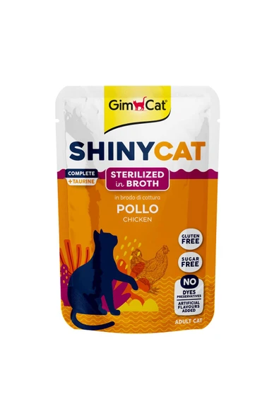 Gimcat Shinycat Pouch Sterilized Chicken 70 gr - Tavuk Kısırlaştırılmış kediler için ürün görseli 1