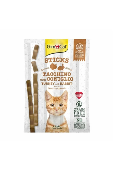 Gimcat Sticks Hindili Ve Tavşanlı Tahılsız Kedi Ödül Çubukları 20 gr ürün görseli 1