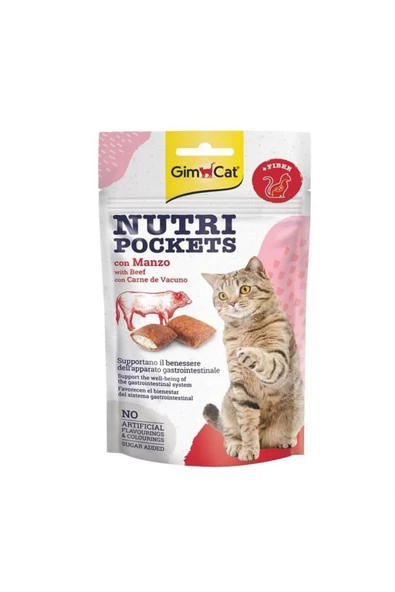 Gimcat Nutripockets Kedi Ödülü Biftek Malt, 60 Gr ürün görseli 1