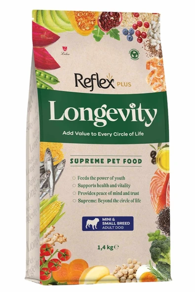 Reflex Plus Longevity Mini ve Küçük Irk Yetişkin Köpek Maması 1,4kg ürün görseli 1