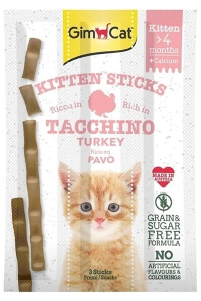 Gimcat Sticks Kitten Hindili Yavru Kedi Ödül Çubukları 3x3 gr ürün görseli 1