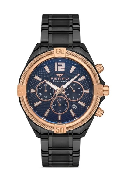 Ferro FM31248A-R Quartz Çelik Siyah 45 mm Erkek Kol Saati ürün görseli 1