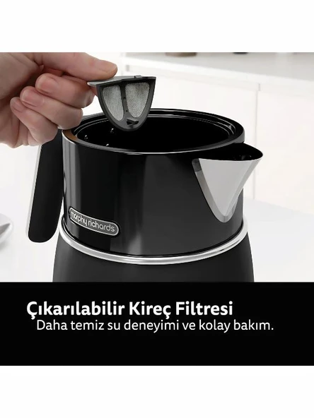 Morphy Richards Signature 1,5 Lt. Siyah Kettle - Resim 4