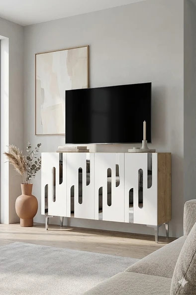 KA1229DS ECE Konsol ve Tv Sehpası Safirmeşe -Silver 120cm ürün görseli 1