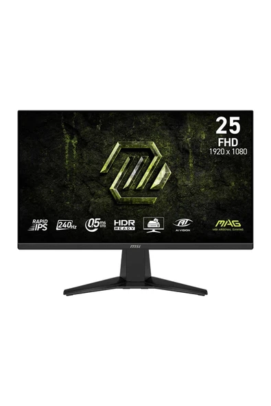 MSI 24.5" MAG 255F X24 1920x1080 (FHD) 16:9 FLAT RAPID IPS 240Hz 0.5MS ADAPTIVE-SYNC GAMING MONITOR ürün görseli 1