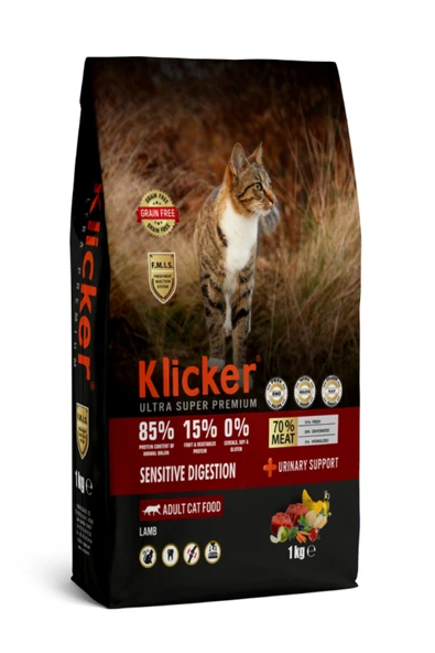 klicker YETİŞKİN KEDİ KURU MAMASI SENSITIVE KUZULU 1 KG ürün görseli 1