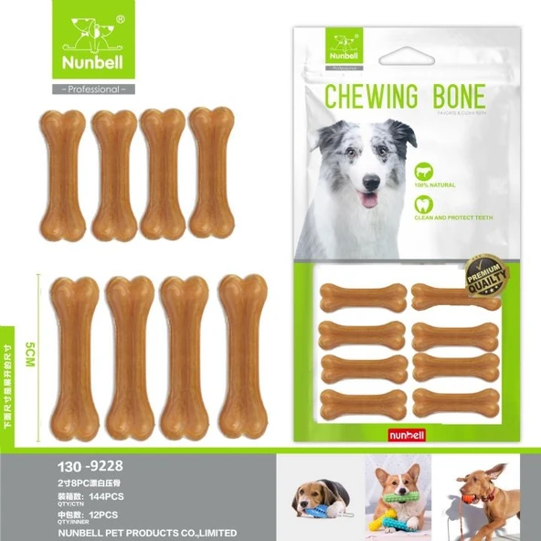NUNBELL NATURAL PRES KEMİK 5cm 8 li ürün görseli 1