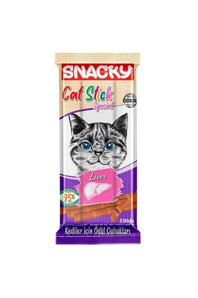 Snacky PATİLİ MARKET Ciğerli Stick Kedi Ödülü 3 X 5 gr ürün görseli 1