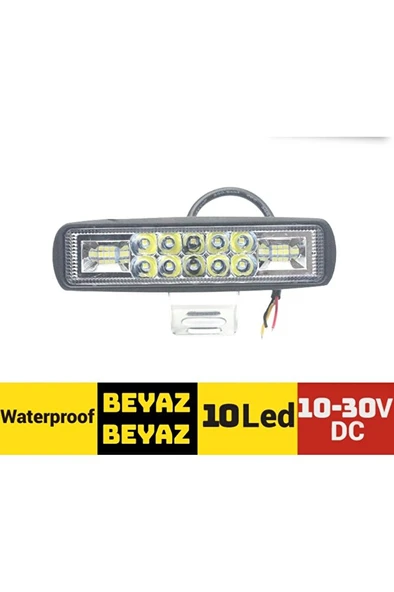 Sis lambası Offroad Projektör 10-30V 10 Led Çakarlı Beyaz ürün görseli 1