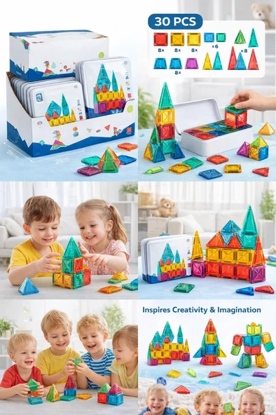 3.75CM Mini Blok Metal Kutu 24 Parça ürün görseli 1