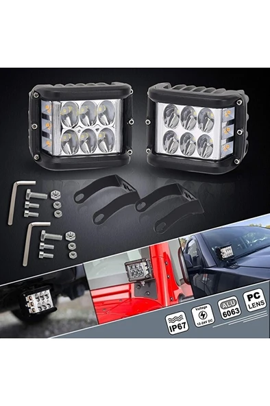 Offroad Sis Lambası Beyaz-kırmızı-mavi 12 Led 36w Çift / Lass319-1 ürün görseli 1