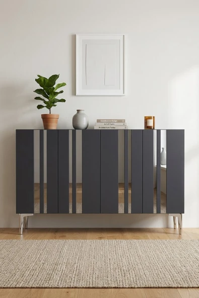 KA1230AS MİA Konsol ve Tv Sehpası Antrasit-Silver 120cm ürün görseli 1