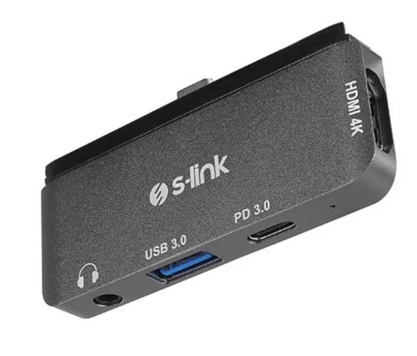 S-link SWV-USBC035 Type-C to HDMI + PD + USB 3.0 3.5mm Aux port Çevirici Adaptör ürün görseli 1