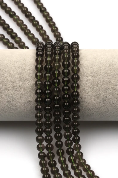 Moldavit Doğal Taş Dizi 6 mm Küre Kesim - DZ-1028 ürün görseli 1