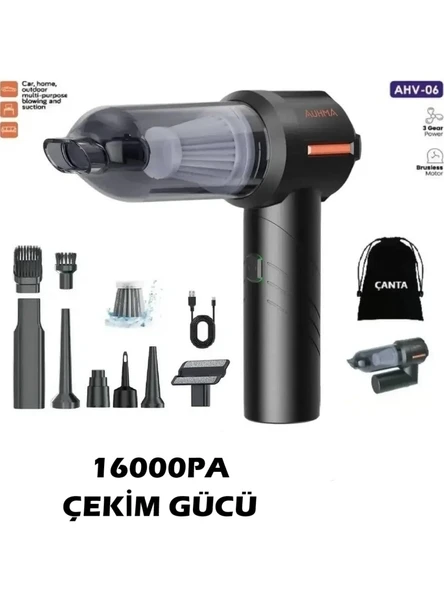 Auhma Ahv-06 16.000PA Katlanabilir 3 Kademeli Kablosuz Araç İçi Süpürge Profesyonel Ultra Çekim Güçlü Mini Araç Süpürgesi ürün görseli 1