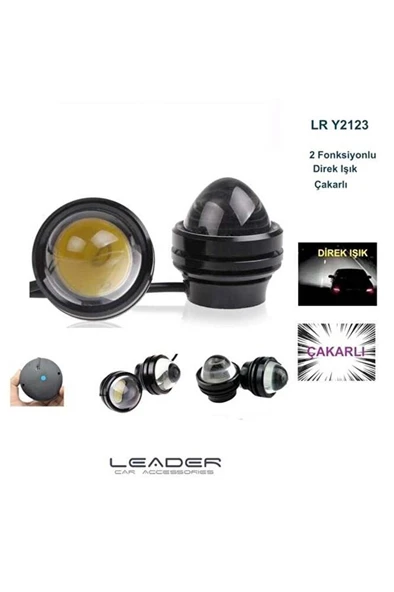 12V LAMBA YUVARLAK MERCEKLİ COB LEDLİ 30W FONKSİYONLU ÇAKARLI (UNIVERSAL) BEYAZ 39 MM (1 AD TEKLİ) ürün görseli 1