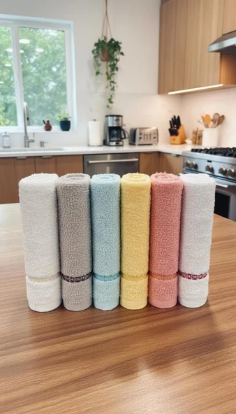 Heves 6lı Mutfak Havlu Takımı 30x30 Cm ürün görseli 1