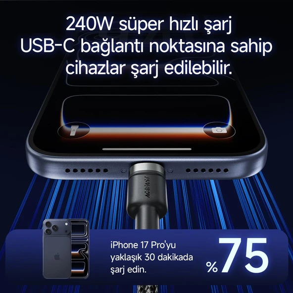 Acefast CtoC Alüminyum Şarj Data Kablosu - C22-05 - Resim 4