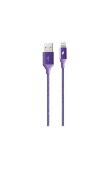 Ttec AlumiCable Extra Strong UsbA to Lightning Hızlı Data ve Fast Şarj Kablosu 120cm Mor 2DK16MR ürün görseli 1