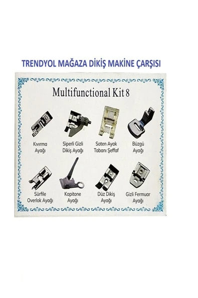 Dikiş Makine Çarşısı Singer Beko Zetina Janome Ev Tipi Aile Dikiş Makinesi 8 Parça Ayak Seti ürün görseli 1