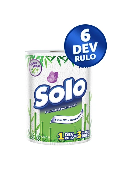 Solo Dev Rulo Bambu Kağıt Havlu 6'lı Set ürün görseli 1