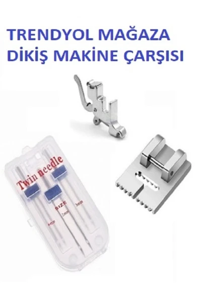 Dikiş Makina Çarşısı Singer Beko Janome Zetina Nervür Ayak Ve Çift Iğne Seti Ayak Tutucu Beraber ürün görseli 1