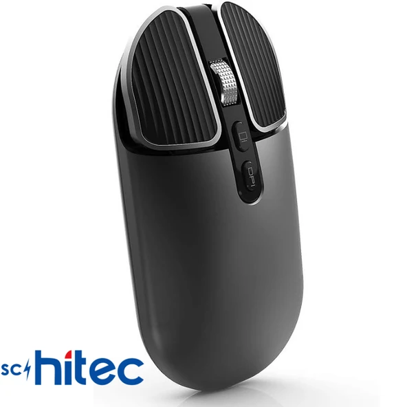 Schitec M203 Çift Modlu Taşınabilir Optik Kablosuz 2.4GHz ve Bluetooth Bağlantılı Süper Sessiz Mouse Siyah ürün görseli 1