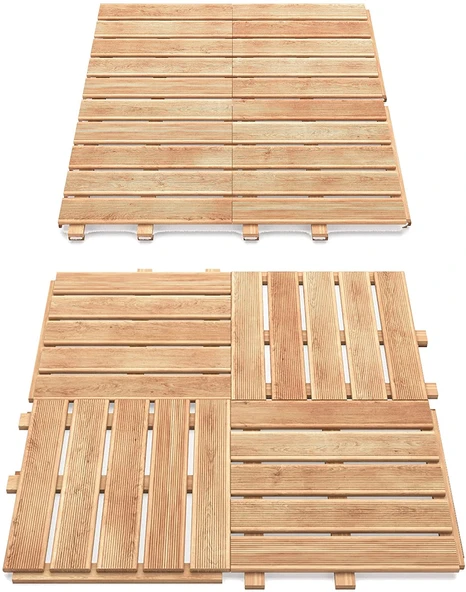 iAhşap Emprenyeli Ahşap Yer Karosu – 50x50 cm Modüler Teras ve Balkon Deck ürün görseli 1