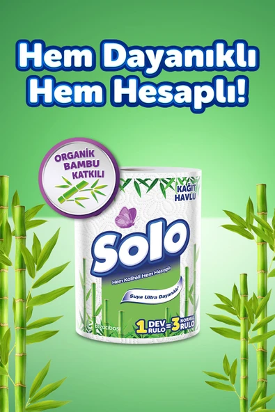 Solo Dev Rulo Bambu Kağıt Havlu 6'lı Set - Resim 3