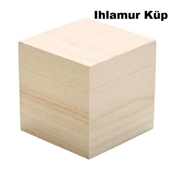 Ihlamur Küp Hobi Ahşap Küp Dekoratif Küp Doğal Ahşap Küp Blokları ürün görseli 1