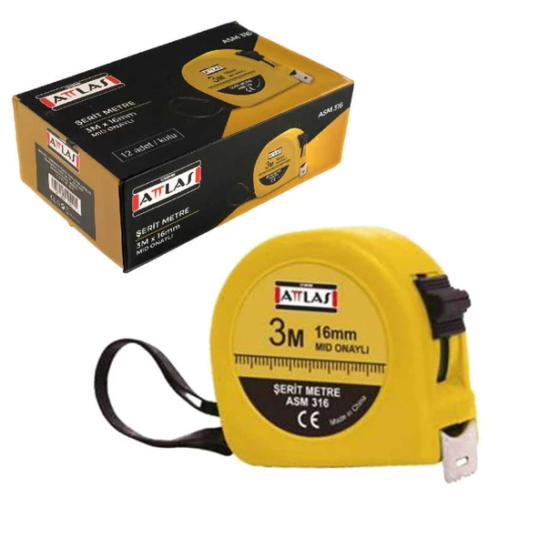 Şerit Metre 16mm 3mt (Attlas) ürün görseli 1