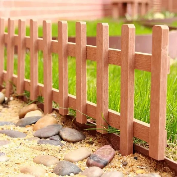 iAhşap Emprenyeli Ahşap Bahçe Çiti – 100x30 cm Dekoratif Peyzaj ahşap Çiti ürün görseli 1