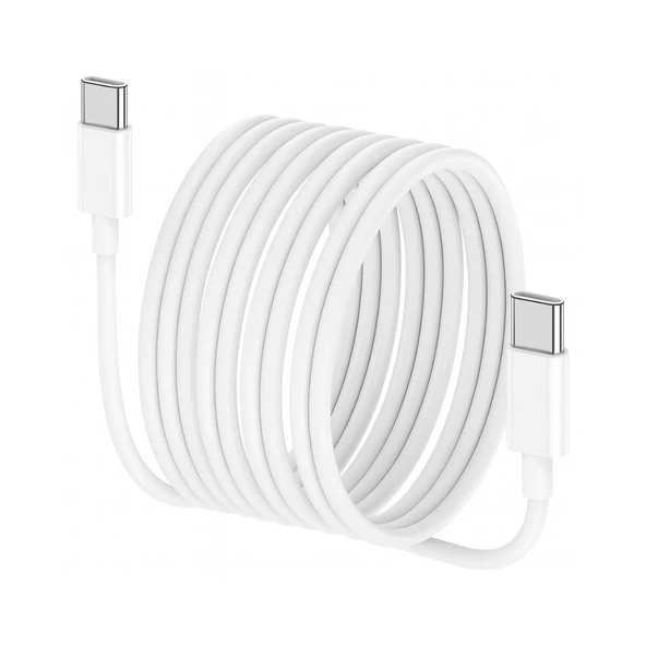 ScHitec 6A 100W Type-C to Type-C Hızlı Data ve Süper Şarj Kablosu 3 Metre Beyaz SX30 ürün görseli 1